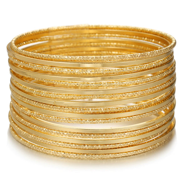 Wholesale Alloy Geometric Electroplated Multilayer Stacked Unisex And Women's Bracelet 6Piece Set