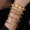 Wholesale Alloy Geometric Electroplated Multilayer Stacked Unisex And Women's Bracelet 6Piece Set