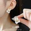 Wholesale Alloy Geometric Electroplated Pleated Round Earrings For Women Highend Cold Style