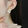 Wholesale Alloy Geometric Electroplated Pleated Round Earrings For Women Highend Cold Style