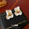 Wholesale Alloy Geometric Electroplated Pleated Round Earrings For Women Highend Cold Style