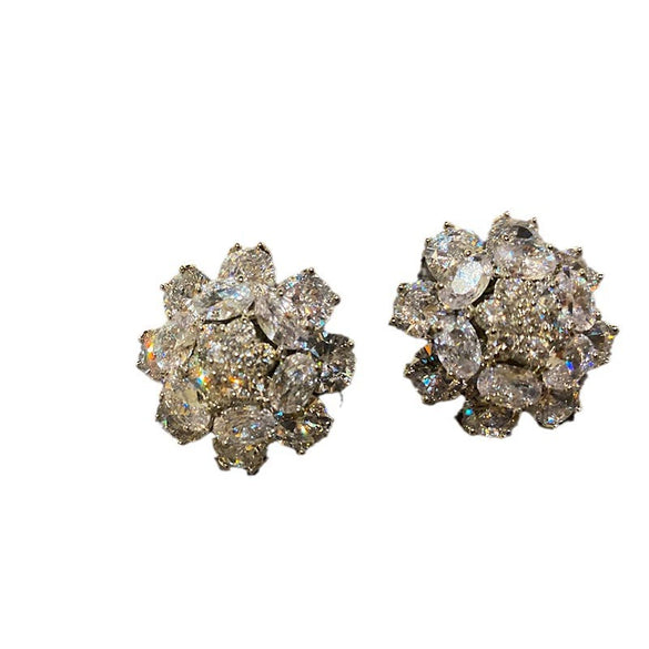 Wholesale Alloy Geometric Electroplated Women's Diamond Earrings
