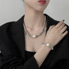 Wholesale Alloy Geometric Electroplated Women's Light Luxury Niche Clavicle Necklace