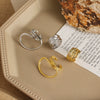 Wholesale Alloy Geometric Exaggerated Electroplated Ring For Unisex