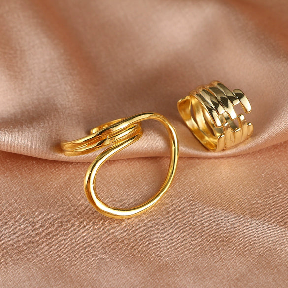 Wholesale Alloy Geometric Exaggerated Electroplated Ring For Unisex