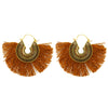 Wholesale Alloy Geometric Fan Shaped Tassel Earrings With Electroplating Retro Bohemian Style Fashion Jewelry