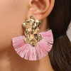 Wholesale Alloy Geometric Fan Shaped Tassel Earrings With Electroplating Retro Bohemian Style Fashion Jewelry