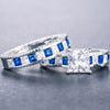 Wholesale Alloy Geometric Fashion Ol Women's Square Diamond Zircon Ring Set With Electroplating