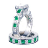 Wholesale Alloy Geometric Fashion Ol Women's Square Diamond Zircon Ring Set With Electroplating