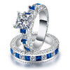 Wholesale Alloy Geometric Fashion Ol Women's Square Diamond Zircon Ring Set With Electroplating