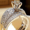 Wholesale Alloy Geometric Fashion Women's Twopiece Ring With Electroplating
