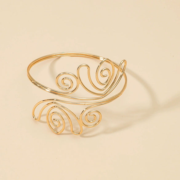 Wholesale Alloy Geometric Flower Arm Ring Electroplated Simple Retro Style
