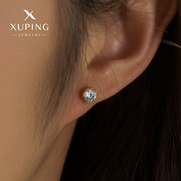 Wholesale Alloy Geometric Fourclaw Zircon Earrings For Women Simple Fashion Electroplated