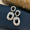 Wholesale Alloy Geometric Full Diamond Exaggerated Heavy Industry Retro Cold Style Light Luxury Earrings For Women