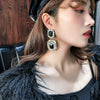 Wholesale Alloy Geometric Full Diamond Exaggerated Heavy Industry Retro Cold Style Light Luxury Earrings For Women