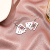 Wholesale Alloy Geometric Handmade Playing Card Earrings For Women With Electroplating
