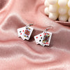 Wholesale Alloy Geometric Handmade Playing Card Earrings For Women With Electroplating