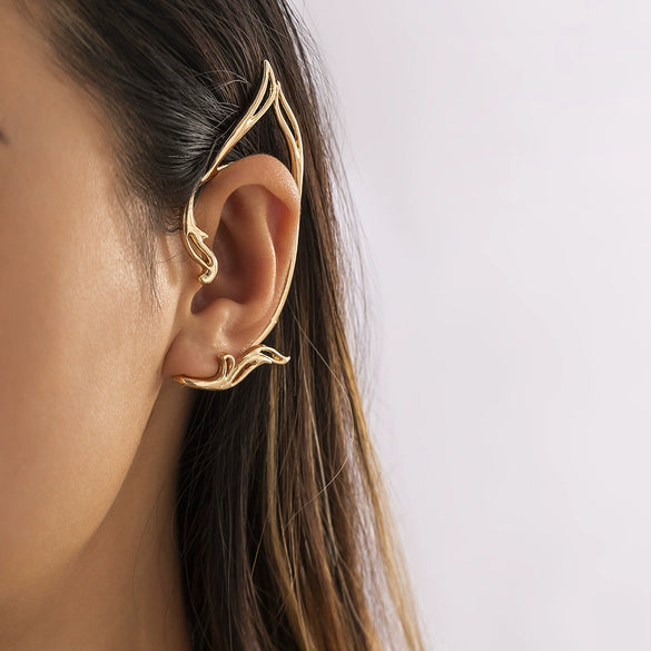Wholesale Alloy Geometric Hollow Cat Ear Ear Clips And Hanging Earrings For Women