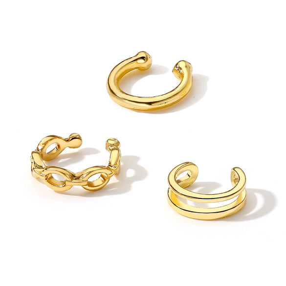 Wholesale Alloy Geometric Hollow Chain Ushaped Ear Clip For Women Electroplated Simple Cold Style Earrings