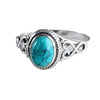 Wholesale Alloy Geometric Hollow Imitation Turquoise Ring With Electroplating For Women Retro Trendy Niche Design