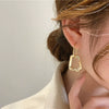 Wholesale Alloy Geometric Hollow Women's Earrings With Goldplated Electroplating And S925 Silver Needles
