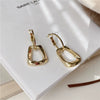 Wholesale Alloy Geometric Hollow Women's Earrings With Goldplated Electroplating And S925 Silver Needles