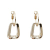 Wholesale Alloy Geometric Hollow Women's Earrings With Goldplated Electroplating And S925 Silver Needles
