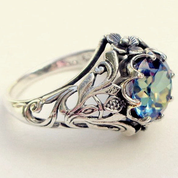 Wholesale Alloy Geometric Hollow Zircon Ring With Electroplating For Women