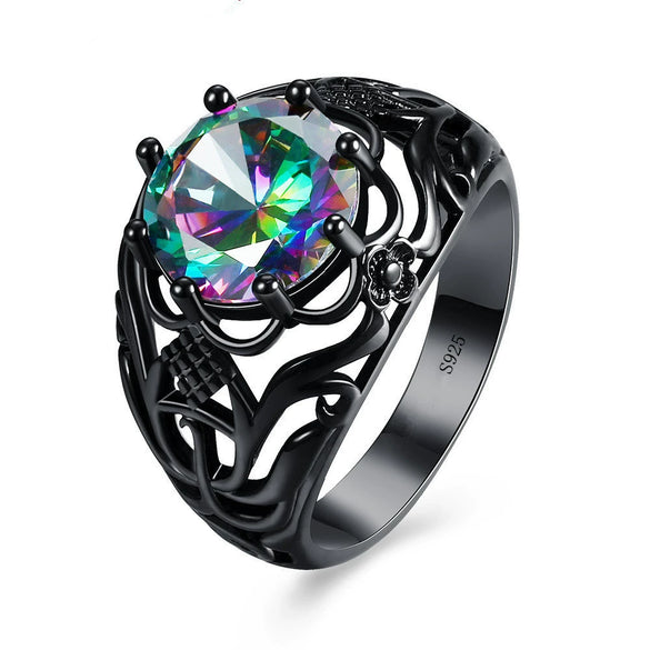 Wholesale Alloy Geometric Hollow Zircon Ring With Electroplating For Women