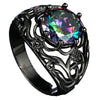 Wholesale Alloy Geometric Hollow Zircon Ring With Electroplating For Women
