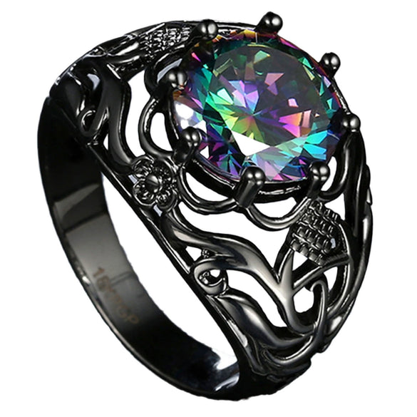Wholesale Alloy Geometric Hollow Zircon Ring With Electroplating For Women