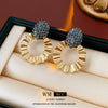 Wholesale Alloy Geometric Hoop Earrings Set With Diamonds For Women Simple Exaggerated Highend Niche Design Fashionable And Elegant
