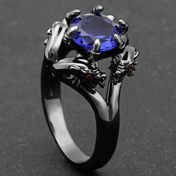Wholesale Alloy Geometric Inlay Ring Retro Luxury Cool Style For Women