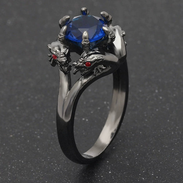 Wholesale Alloy Geometric Inlay Ring Retro Luxury Cool Style For Women