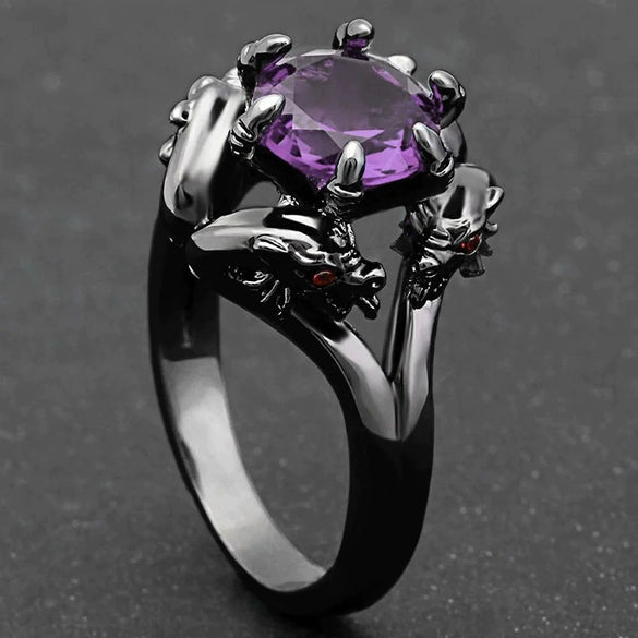 Wholesale Alloy Geometric Inlay Ring Retro Luxury Cool Style For Women