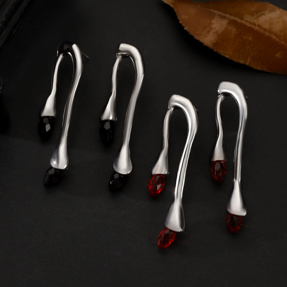 Wholesale Alloy Geometric Irregular Line Water Drop Earrings For Women With Electroplating