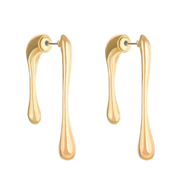 Wholesale Alloy Geometric Irregular Line Water Drop Earrings For Women With Electroplating