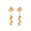 Wholesale Alloy Geometric Leaf Petals Pleated Tassel Earrings For Women Light Luxury Style Electroplated