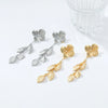 Wholesale Alloy Geometric Leaf Petals Pleated Tassel Earrings For Women Light Luxury Style Electroplated