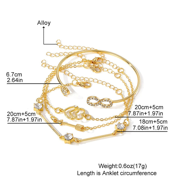 Wholesale Alloy Geometric Love Diamond Bracelet