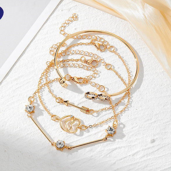 Wholesale Alloy Geometric Love Diamond Bracelet