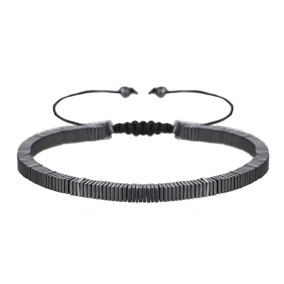 Wholesale Alloy Geometric Love Flat And Round Beads Hand Woven Adjustable Unisex Bracelet