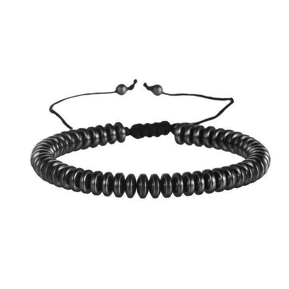 Wholesale Alloy Geometric Love Flat And Round Beads Hand Woven Adjustable Unisex Bracelet