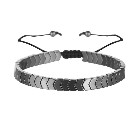 Wholesale Alloy Geometric Love Flat And Round Beads Hand Woven Adjustable Unisex Bracelet