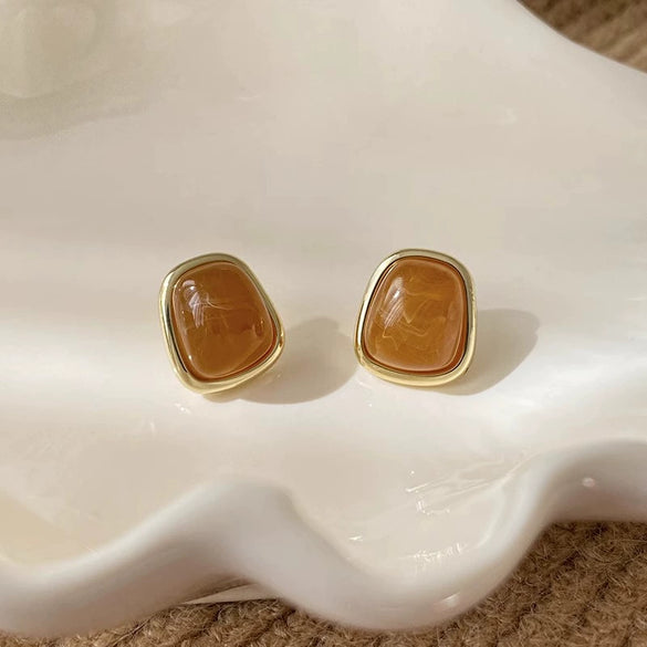 Wholesale Alloy Geometric Maillard Style Electroplated Women's Earrings