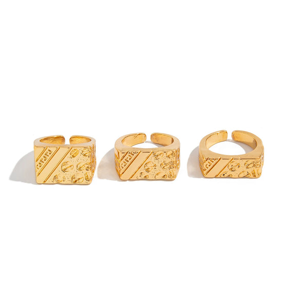 Wholesale Alloy Geometric Men's Hiphop Style Ring With Electroplating