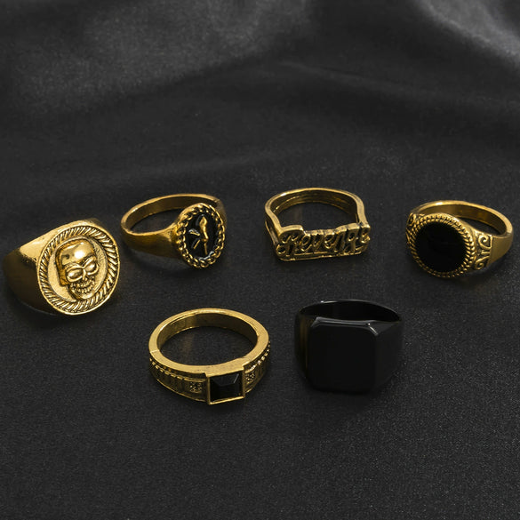 Wholesale Alloy Geometric Men's Ring Electroplated Simple Retro Style