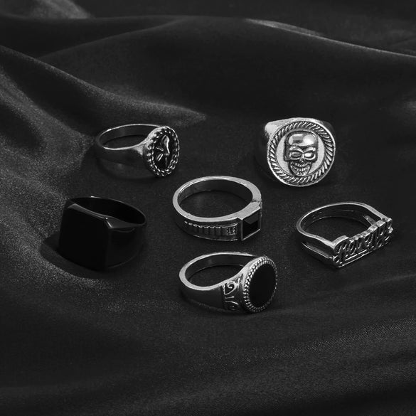 Wholesale Alloy Geometric Men's Ring Electroplated Simple Retro Style