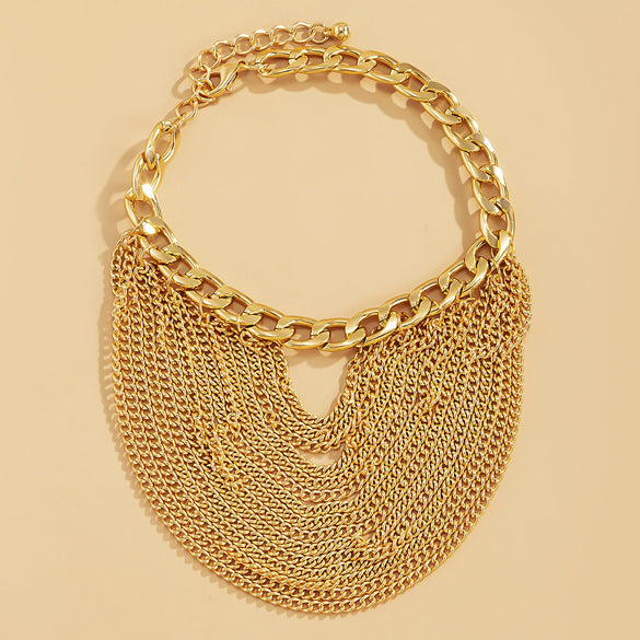 Wholesale Alloy Geometric Multi Layer Tassel Hip Hop Anklet For Women