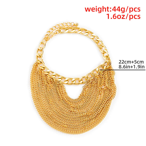 Wholesale Alloy Geometric Multi Layer Tassel Hip Hop Anklet For Women